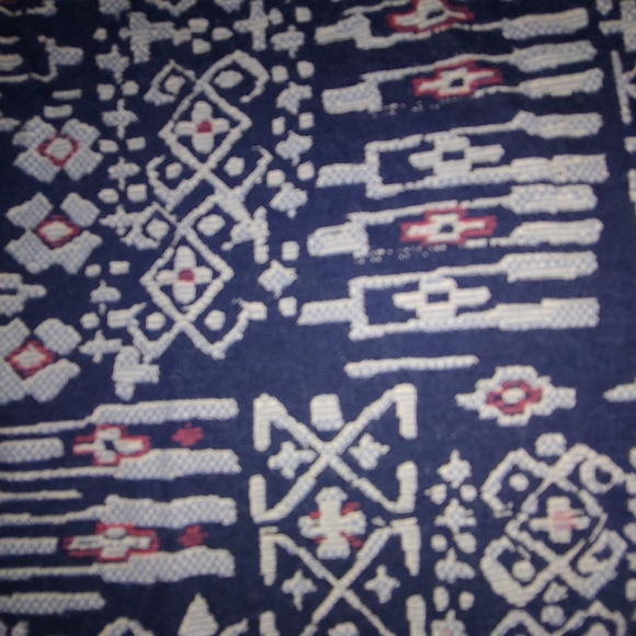 EUC Plus Size Lucky Brand Mixed Media Navy Abstract Print Blouse - Size 2X - Picture 7 of 11